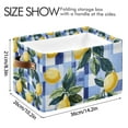 thumbnail image 4 of Yayeee 2 Pack Canvas Storage Basket with Handles for Shelves Fabric Bins Closet Organizer, Cartoon Lemon Leaves, 4 of 8