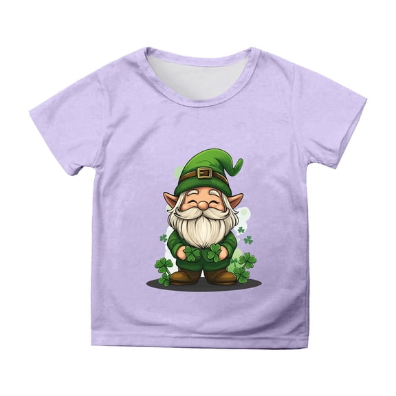 ibiyuan Girls Graphic Tees Size 10-12 Girls Shirts St. Patrick's Day Love Heart Clover Printed Short Sleeve Shirts Green Round Neck Irish Tees Toddler Clothes,8-9 Years