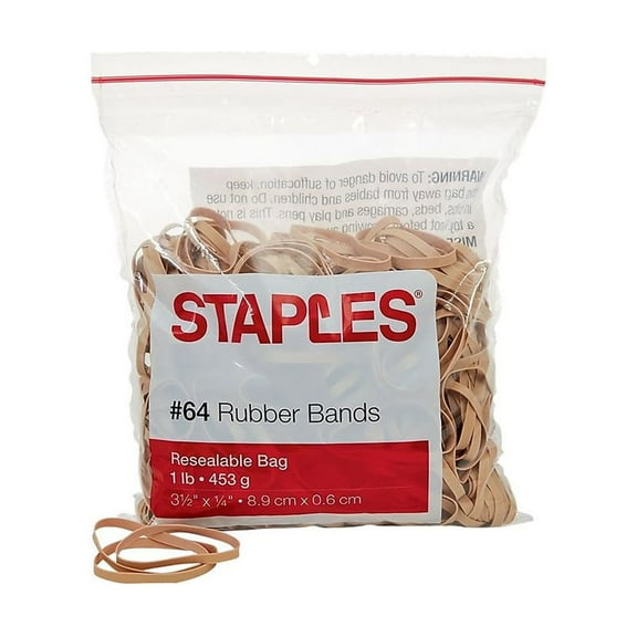 Staples Economy Rubber Bands Size #64 1 lb. 808659