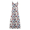 thumbnail image 3 of Oplxuo 4th of July Dress for Women USA Flag Graphic Sundresses Stars Stripes Printed Independence Day Sleeveless Maxi Dress, 3 of 4