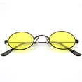 thumbnail image 1 of Extreme Small Oval Sunglasses Color Tinted Flat Lens 44mm (Black / Yellow), 1 of 4