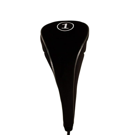 Black Golf Zipper Head Cover Driver 1 Headcover Neoprene Traditional Plain Protective Cover Fits Drivers up to 460cc Perfect Gift for Golfing Buddies