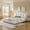 Beige, variant on King Size Upholstered Bed Frame, Modern Minimalist Platform Bed with Segmented Plush Sponge Headboard, Shiny Velvet Fabric, Sturdy Leg Support, Bedroom Bed Frame, Grey