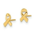 thumbnail image 2 of Diamond2Deal 14k Yellow Gold Awareness Ribbon Post Earrings for Women (L- 0.24 in, W-0.2 in), 2 of 5