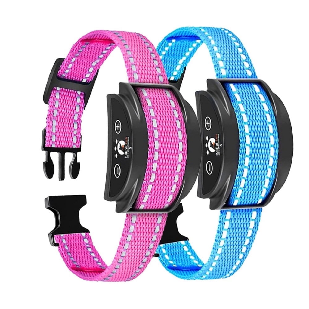 Paipaitek Dog Bark Collar Automatic Shock & Beep Waterproof & Rechargeable For Small to Large Dogs Black 2pcs
