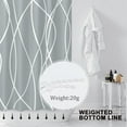 thumbnail image 3 of Light Grey Shower Curtain for Bathroom with Hooks, Shower Curtain Set Stripe Bath Curtains Decorative White Shower Curtains Weighted Hem Water Repellent Washable, 72 x 72, 3 of 6