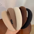 thumbnail image 4 of Versión de diadema de esponja con parte superior craneal alta, diadema para lavarse la cara para mujer, accesorios para el cabello de ala ancha retro, paquete de cabello, tocado de horquilla a presión, 4 of 6