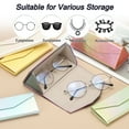 thumbnail image 5 of Estuche de gafas plegable Uxcell, 2 piezas organizador de gafas de sol magnético triangular de cuero PU, rosa degradado, 5 of 5