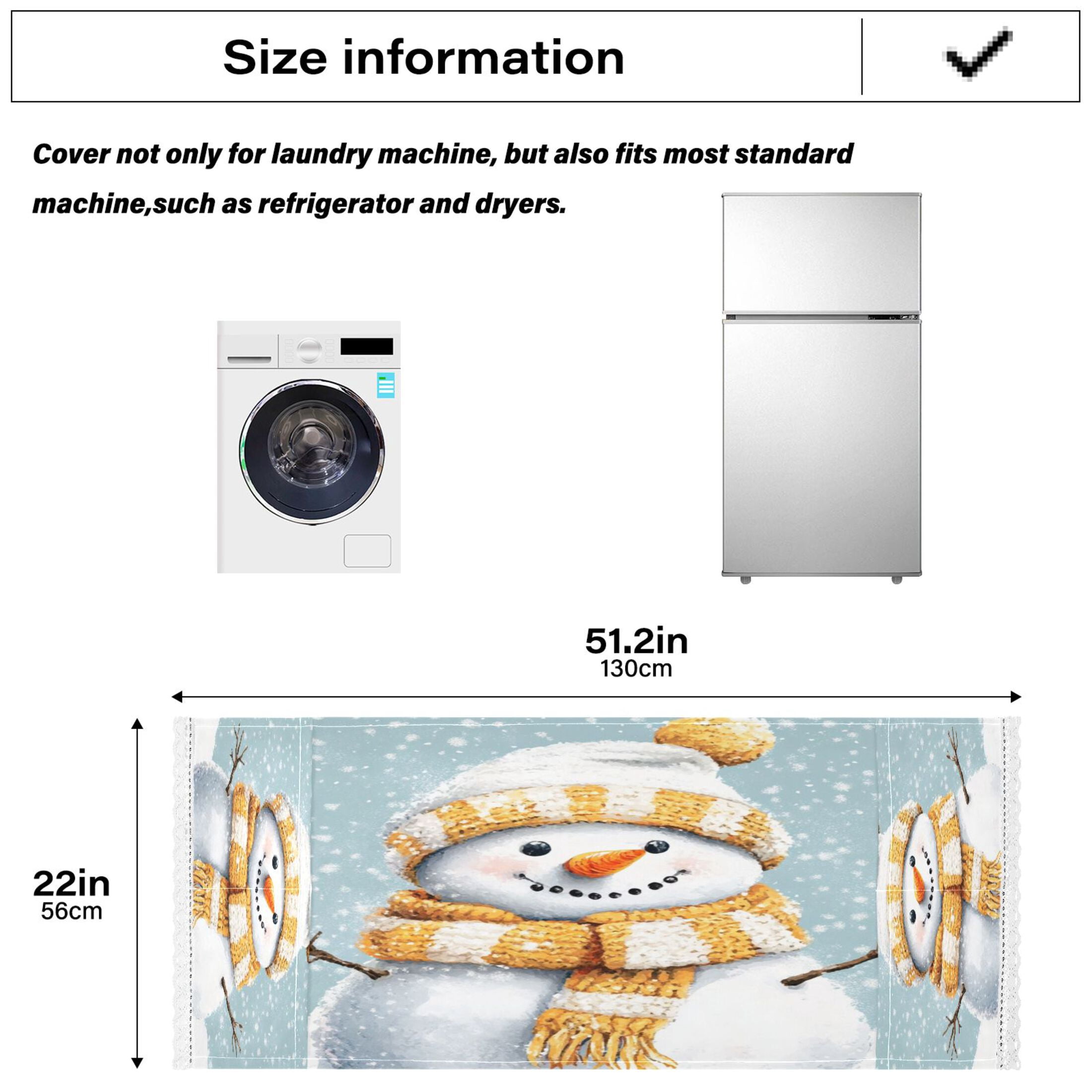WOBOGO Snowman Wearing A Yellow and White Scarf Washing Machine Cloth Dryer Refrigerator Top Cover Protective Non-Slip Mat For Kitchen Laundry