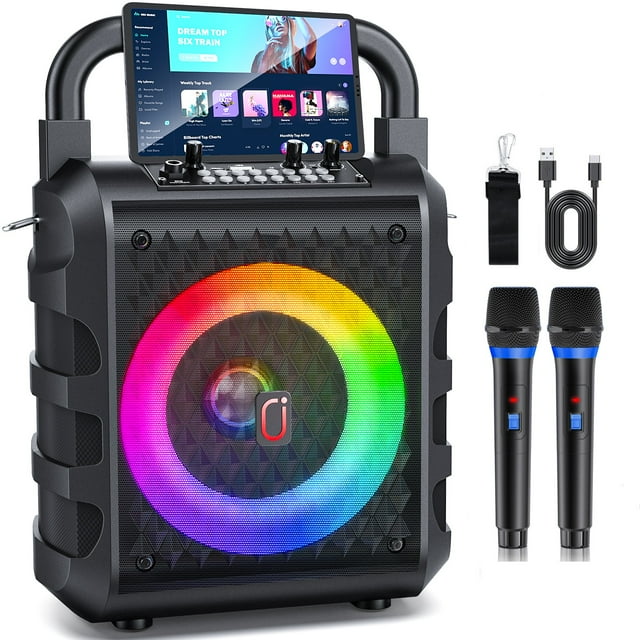 Bocina JYX, Bocina Bluetooth con Micrófono, Luces de DJ, T18-T