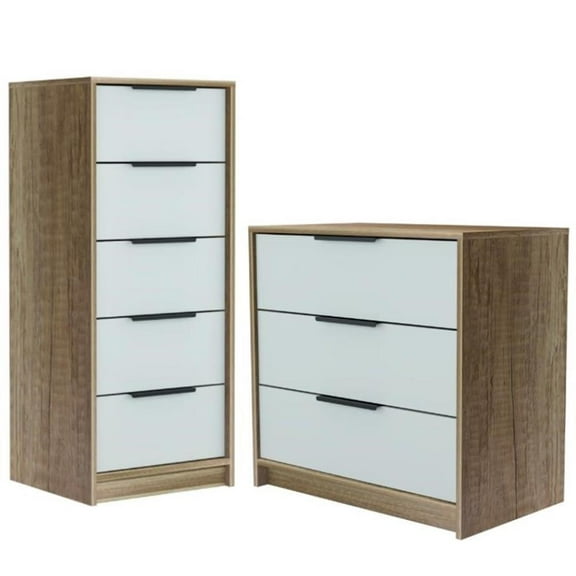 Home Square 2-Piece Set with 3 Drawer Dresser and 5 Drawer Dresser
