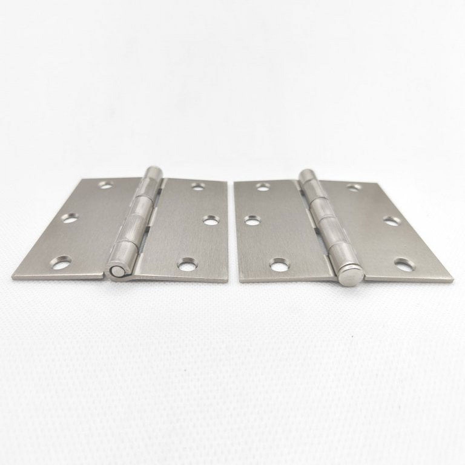 100 PACKS 3.5IN Steel Door Hinge Heavy Duty for Interior & Exterior Door, Square Corner,Thickness:2.2mm,Satin Nickel,Removable pin, with Screws - image 2 of 5