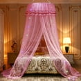 thumbnail image 2 of Bed Canopy Lace Mosquito Net for Girls Beds, Unique Princess Play Tent Mesh Canopies Large Lace Dome Curtain Drapes Home & Trave, 2 of 6