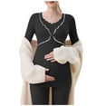 thumbnail image 2 of hengsof Women's Maternity Long Sleeve Tops Stretch Bottoming Tops Suitable for Pregnant Women, 2 of 6