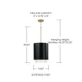 thumbnail image 4 of Capital Lighting 353011 Weller 12" Wide Pendant - Black, 4 of 7