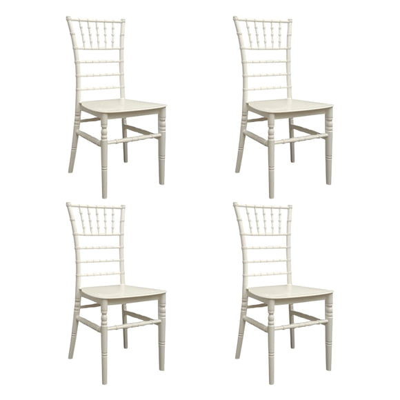 Ilios Innova | Set de 4 Sillas Festina de Polipropileno Blanco, Sillas Apilables para Eventos, Catering y Comedor, Resistentes a la Intemperie con Topes Antideslizantes
