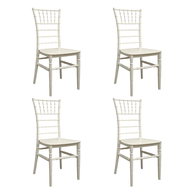 Ilios Innova | Set de 4 Sillas Festina de Polipropileno Blanco, Sillas Apilables para Eventos, Catering y Comedor, Resistentes a la Intemperie con Topes Antideslizantes
