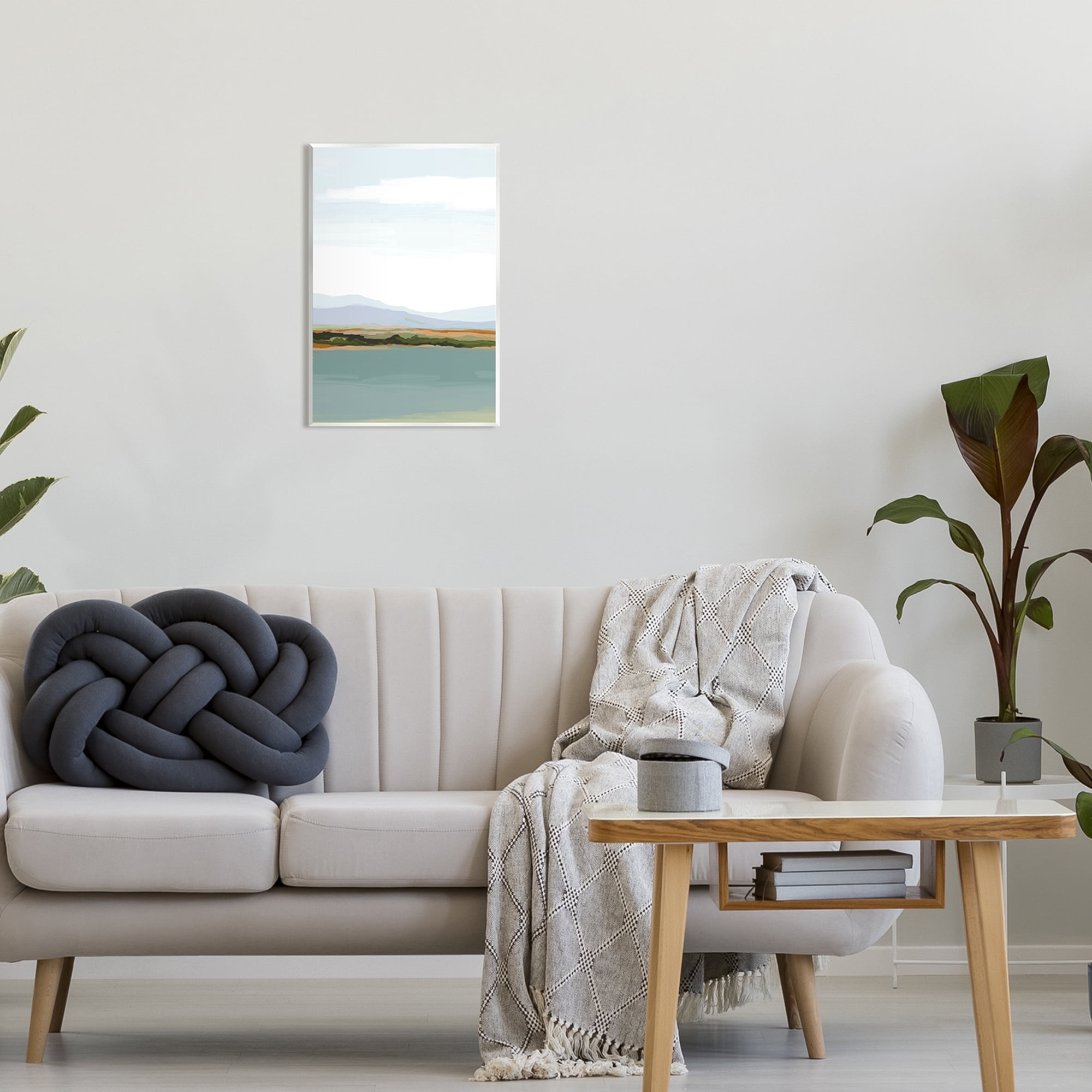 Stupell Industries Muted Lake Landscape Abstract Painting Unframed Art Print Wall Art, 13 x 19