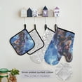 thumbnail image 5 of 5 Pcs Kitchen Set Heat Resistant Oven Mitts and Non-Slip Pot Holders with Adjustable Cooking Apron Fierce Dinosaurs in Thunderstorm, 5 of 6