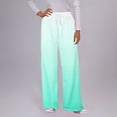 thumbnail image 2 of Lovskoo Womens Gradient Color Sweatpants Wide Leg High Waisted Drawstring Sweat Pants Fall Pants with Pockets Mint Green, 2 of 6
