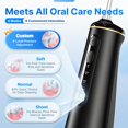 thumbnail image 2 of Water flosser, cordless oral irrigator portable dental cleaner, equipped with 8 modes 7 tips 300ml water tank orthodontic floss, rechargeable (black), 2 of 4