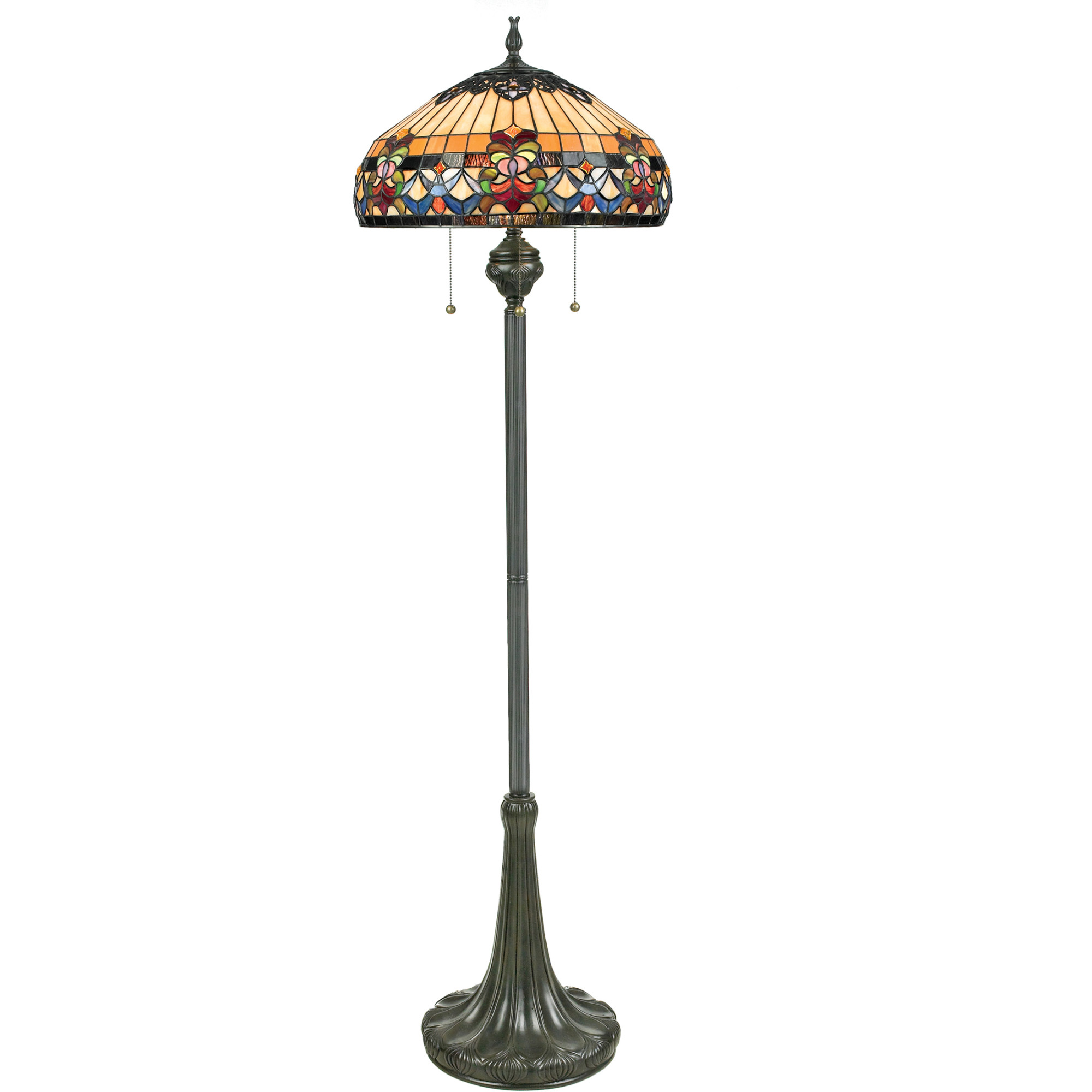 Quoizel TFBF9362 Vintage Bronze Belle Fleur 3 Light 62" Tall Floor Lamp