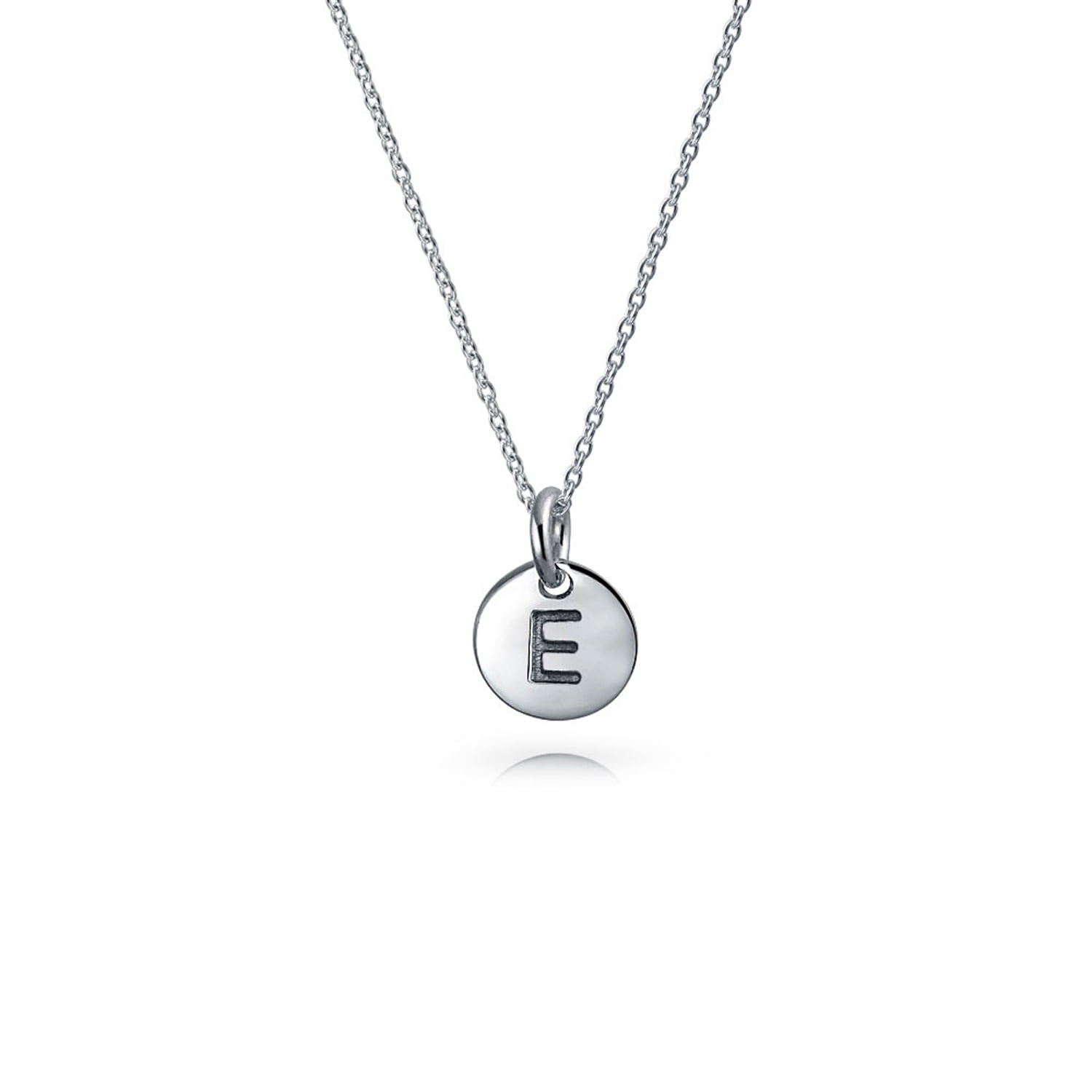 925 Sterling Silver Initial E Pendant Letter Alphabet Charm Small
