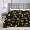 thumbnail image 4 of Manta de girasoles, manta de franela con girasoles para sala de estar, cama, sofá, sofá para adultos, mujeres y hombres, 80 x 60 pulgadas, 4 of 7