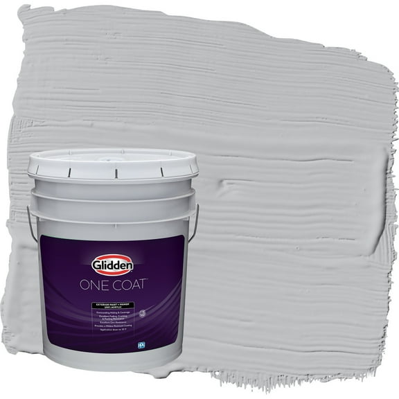 Glidden One Coat Whirlwind / Gray Satin Exterior Paint with Primer, 5 Gallon