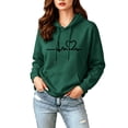 thumbnail image 6 of Ounisa Women's Thick Fleece Heart Print Long Sleeve Hooded Sweatshirt, Plush Warm Pullover with Soft Lining for Winter Comfort, 6 of 9