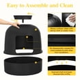 thumbnail image 6 of Norcho Hidden Cat Litter Box Enclosure, Plant Corner Furniture with Stainsteel Scoop, Black, 6 of 9