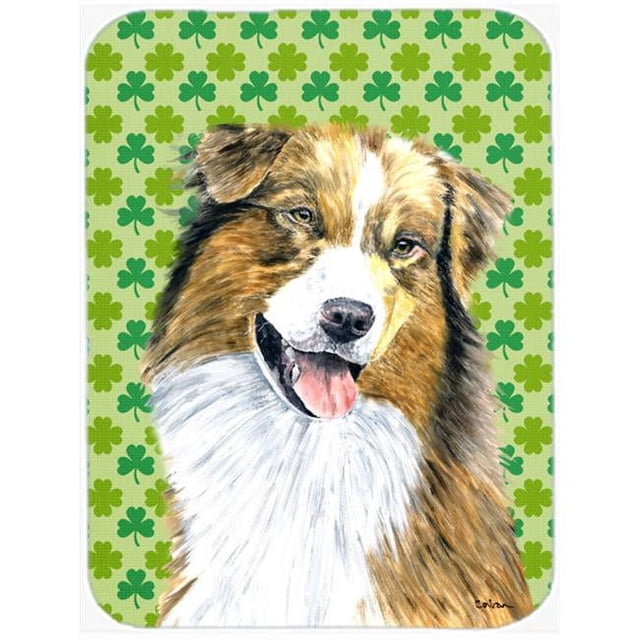Carolines Treasures SC9317LCB 12 x 15 Po. Australian Shepherd Planche à Découper en Verre pour la Saint-Patrick - Grande