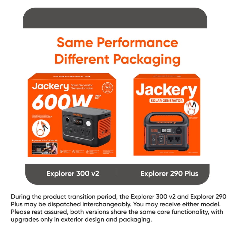 Jackery Explorer 300v2 Auto Kit 300w Continuous/600W Peak Portable Power Station with 12V Battery Charging Cable