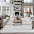thumbnail image 3 of Area Rug for Living Room, Gray Stripes Non-Slip Indoor Large Carpet for Bedroom/Dining Room, Vintage Minimalist Lines Texture Washable Low-Profile Rectangle Floor Runner Rugs - 6 x 9 Ft, 3 of 8