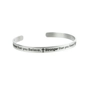 QINA C You Are Braver Than You Believe..Stronger .. Smarter..adjustable Cuff Bracelet Wristband Bangle