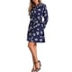 thumbnail image 4 of INSPIRE CHIC Vestido de Camisa Floral con Botones y Cinturón para Mujer, Color Azul Marino, 4 of 5
