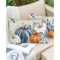 thumbnail image 6 of Orange Blue Pumpkins Fall Throw Pillow Cover 12 x 20 Inch Decorative Pillow Cover Thanksgiving Eucalyptus Vintage Lumbar Pillowcase Seasonal Rectangle Cushion Case for Couch Sofa Bed Living Room, 6 of 7