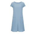 thumbnail image 3 of fatyb Womens Casual Dresses Summer Short Sleeve Pocket Dresses for Women Lightweight Plain Midi Dresses, 3 of 7