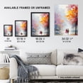 thumbnail image 3 of Lovers Autumn Walk Oil Painting Orange Pink Blue Couple Walking Through Park Artwork Framed Wall Art Print A4, 3 of 5