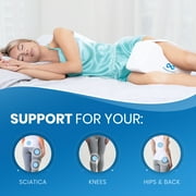 Everlasting Comfort Knee Pillow for Sleeping, Prevents Knee Clashing, Hip, Lower Back, Leg, and Sciatic Nerve Pain Relief Pillows for Side Sleepers (White)