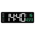 thumbnail image 1 of Toothbrush Timer 2 Min Temperature Probe Holder for Wireless Temperature Gauge for Grilling Loud Timers Large LED Digital Wall Clock Temperature Date Day Display USB Remote Control, 1 of 4