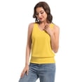 thumbnail image 4 of Women Banded Bottom Tank Tops Ribbed V Neck Sleeveless Casual Tops Summer Loose Fit Shirts, 4 of 6