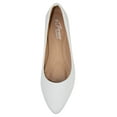 thumbnail image 3 of Forever Shoes Women Ballet Basic Flats Pointed Toe Comfort Insoles ALICIA-32 White PU 6.5, 3 of 3