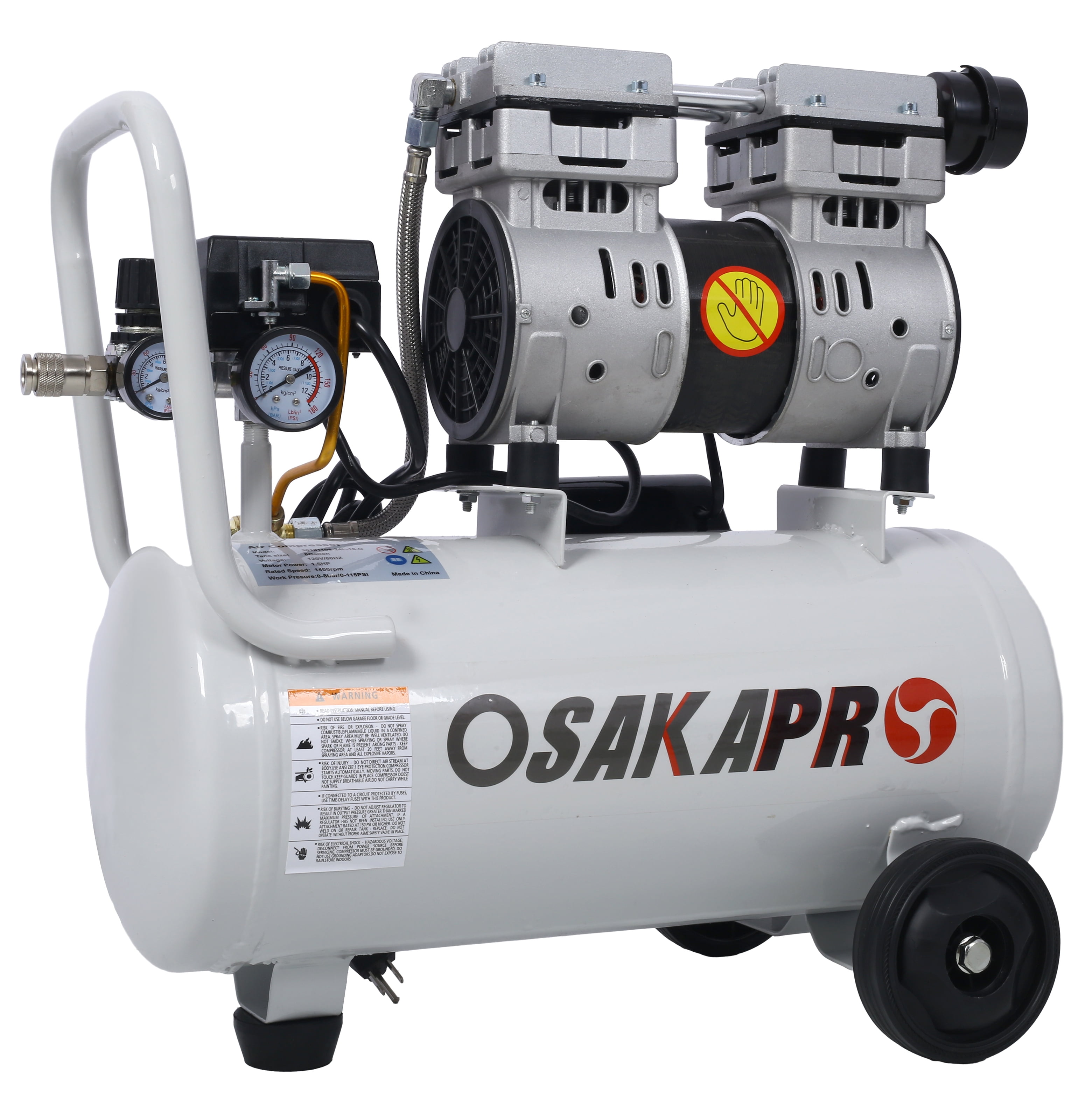1.5HP Oil-Free Air Compressor 8 Gallon, Portable Electric Shop Compressor