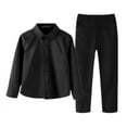 thumbnail image 4 of EnJoCho Boys Formal Suit Set Long Sleeve Shirt Dress Pants Wedding Outfit For Kids Classic School Events Two Piece, 4 of 7