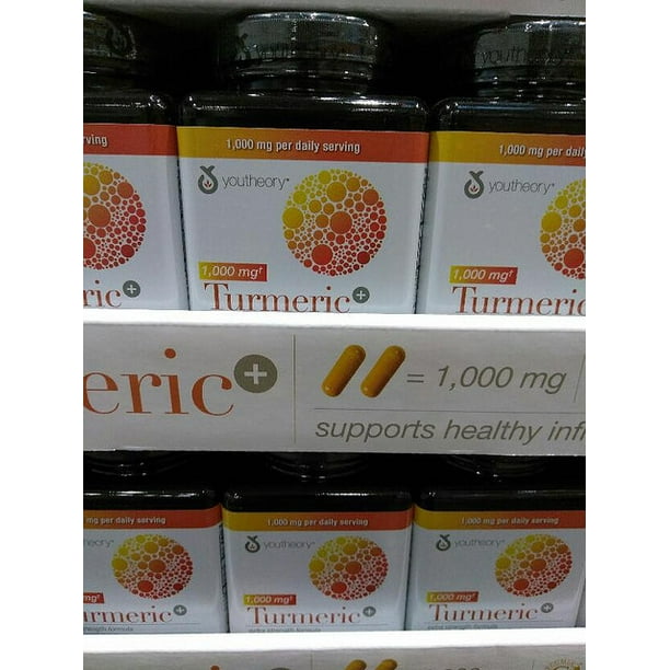 Youtheory Extra Strength Turmeric Vegetarian Capsules, 500mg, 120 Ct