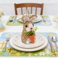 thumbnail image 4 of Tauxra Easter Straw Bunny Figurine Handcrafted Rustic Spring Tabletop Decor with Carrot for Home Mantel Shelf Centerpiece, 4 of 6