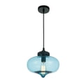 thumbnail image 1 of CWI Lighting 1 Light Down Mini Pendant with Transparent Blue finish, 1 of 6