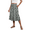 FL Green, variant on Flowy Skirt Midi Length Elastic High Waist A-Line Skirt with Pockets Boho Skirts for Women Flower Printed
