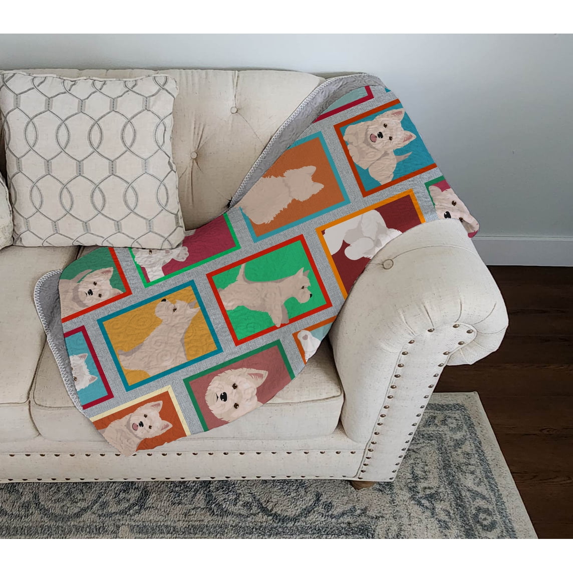 Lots of Westie Quilted Blanket 50x60